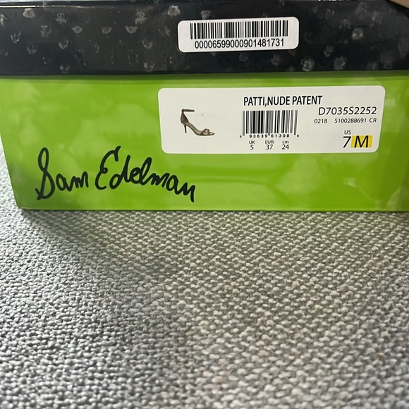 Sam Edelman Nude Patent Open Toe Heels Women’s 7 - Picture 5 of 8